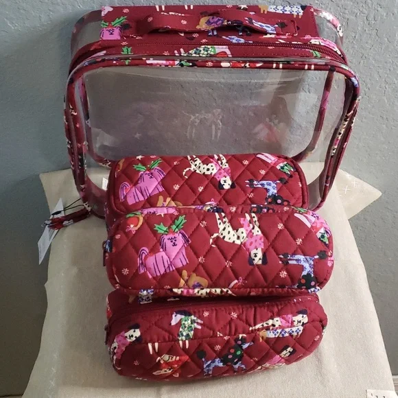 Vera Bradley Hound dog Travel Organizer 4 pc. Cosmetic Bag NWT - Dog Lover Dogs - Picture 4 of 9